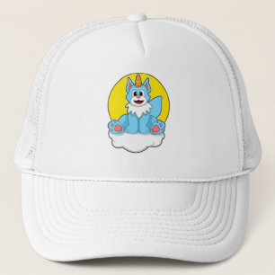 Cat as Unicorn on Clouds & Sun Trucker Hat