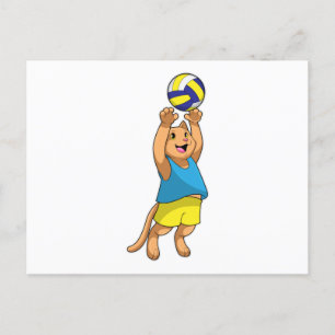 Cat as Volleyball player with Volleyball Postcard