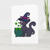Cat as Witch with Cauldron