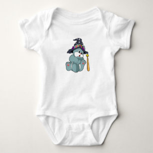 Cat as Wizard with Magic wand & Hat Baby Bodysuit