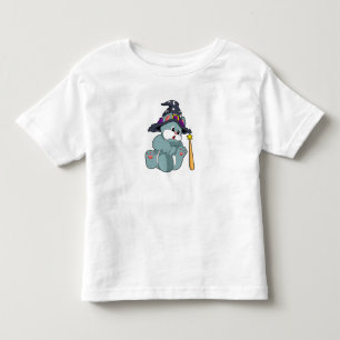 Cat as Wizard with Magic wand & Hat Toddler T-Shirt