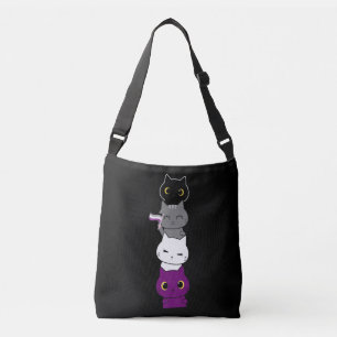 Cat Asexual Pride Cute Ace Flag Animal Pet Lovers Crossbody Bag