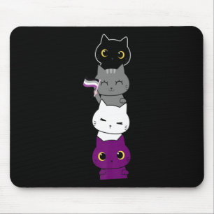 Cat Asexual Pride Cute Ace Flag Animal Pet Lovers Mouse Mat
