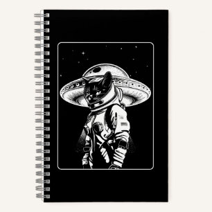 Cat Astronaut Alien UFO Science Fiction Notebook