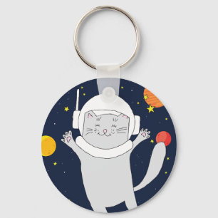 Cat Astronaut Animal With Space Helmet Clipart Bab Key Ring