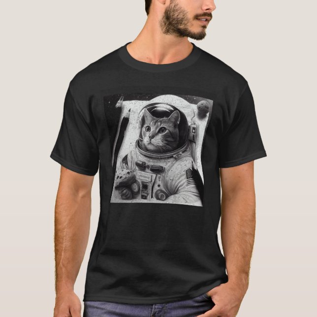 Cat Astronaut Cheese T-Shirt (Front)