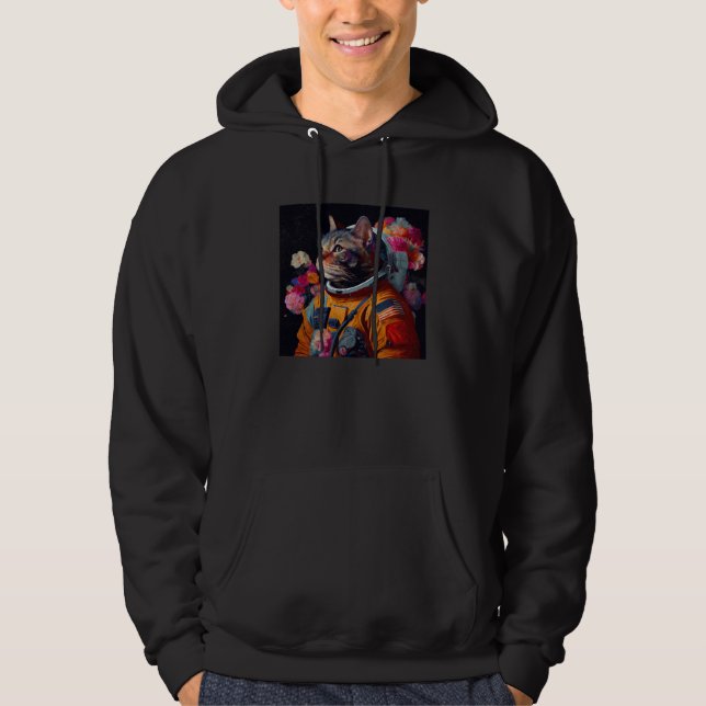 Cat Astronaut Colorful Hoodie (Front)
