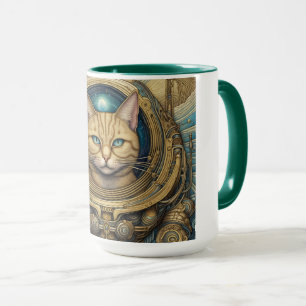 Cat astronaut cyberpunk art  mug