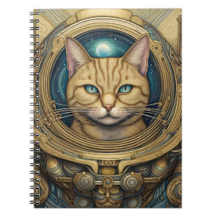 Cat astronaut cyberpunk art notebook