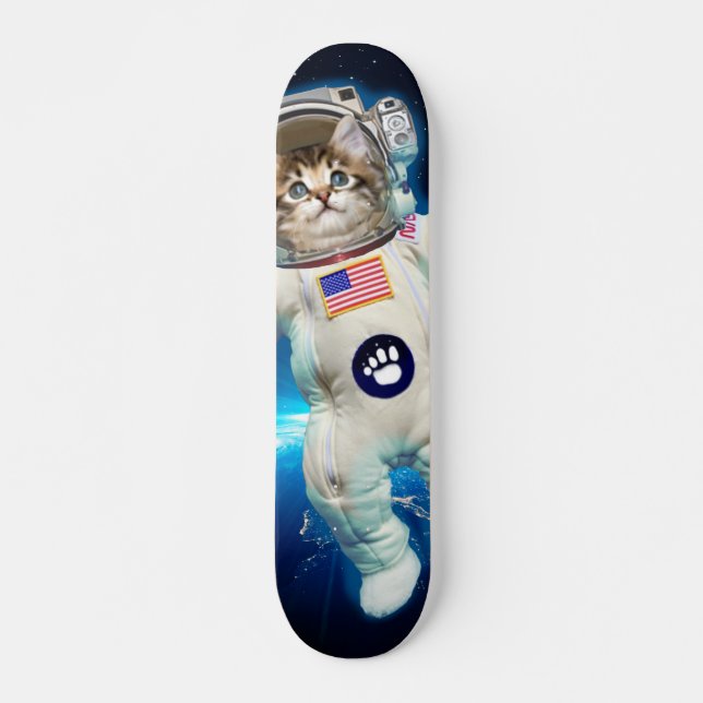 Cat astronaut in space skateboard (Front)