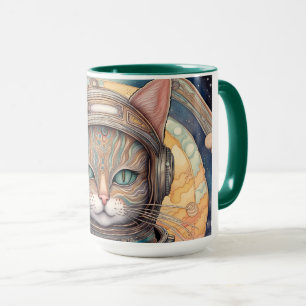 Cat Astronaut intricately detailed anime art Mug