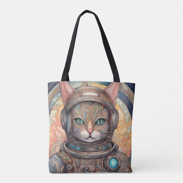 Cat Astronaut intricately detailed anime art  Tote Bag (Back)