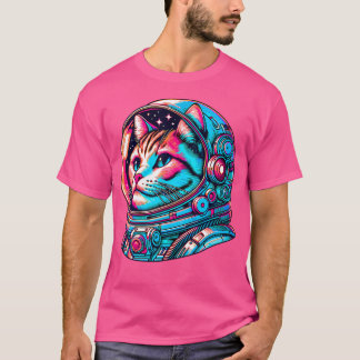Cat Astronaut Kitten Cosmonaut Cyberpunk T-Shirt