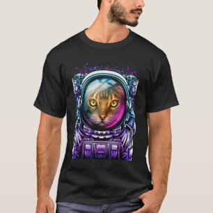 Cat Astronaut Outer Space Design Funny Kitten Cosm T-Shirt