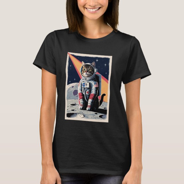 Cat Astronaut Pet Space T-Shirt (Front)