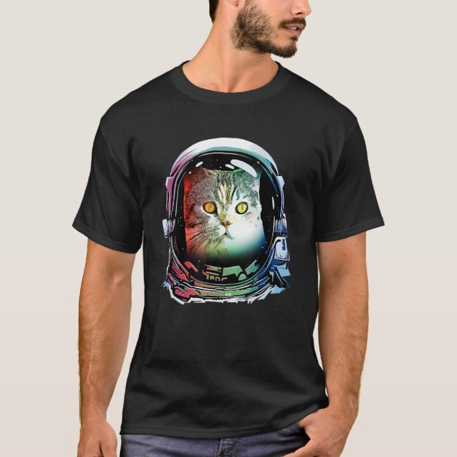 Cat Astronaut Space Cat  Retro 4 T-Shirt (Front)