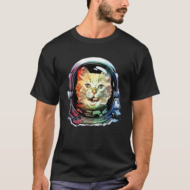 Cat Astronaut Space Cat   Retro T-Shirt (Front)