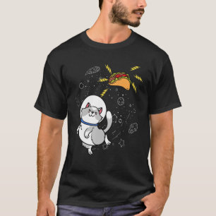 Cat Astronaut Space Galaxy Taco Mexican Food T-Shirt
