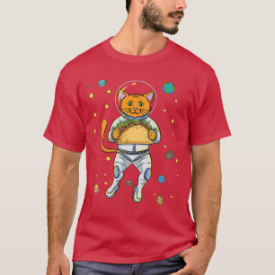Cat Astronaut With Taco T-Shirt