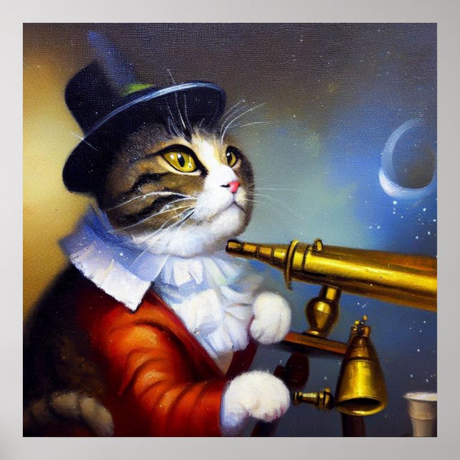 Cat Astronomer Poster (Front)