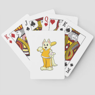 Cat at Baseball with Baseball bat Playing Cards