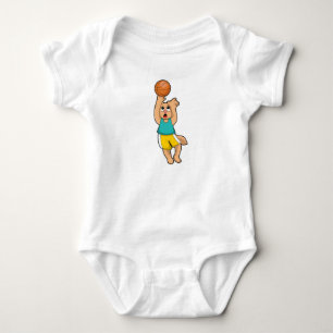 Cat at Basketball Sports Baby Bodysuit