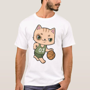 Cat at Basketball Sports T-Shirt