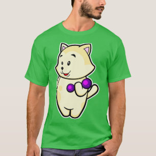 Cat at Biceps training with Dumbbell 2 T-Shirt
