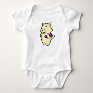 Cat at Biceps training with Dumbbell Baby Bodysuit