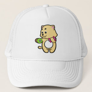 Cat at Biceps training with Dumbbells Trucker Hat