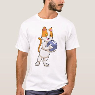 Cat at Bowling with Bowling ball T-Shirt