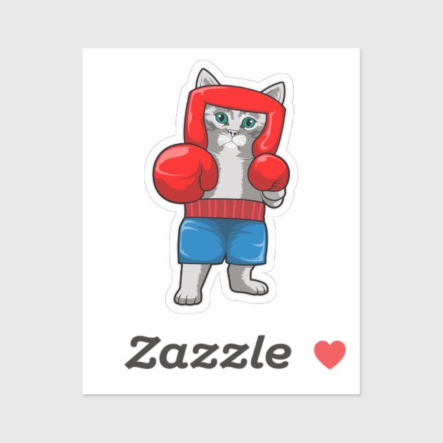 Cat at Boxing with Boxing gloves (Sheet)