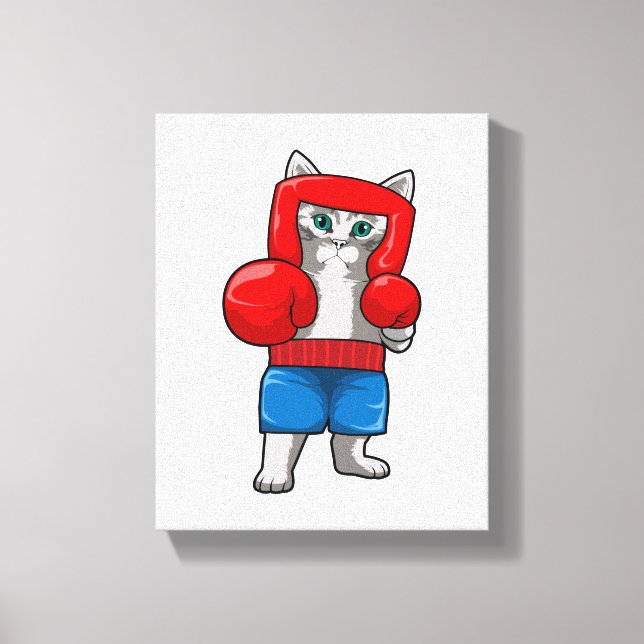 Cat at Boxing with Boxing gloves Canvas Print (Front)