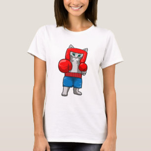 Cat at Boxing with Boxing gloves T-Shirt