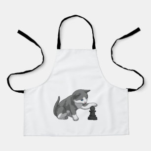 Cat at Chess with Chess piece Bishop Apron