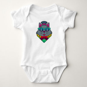 Cat at Chess with Chess piece Pawn Baby Bodysuit