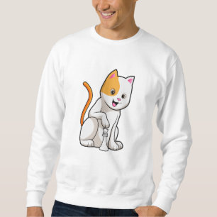 Cat at Chess with Chess piece Pawn Sweatshirt
