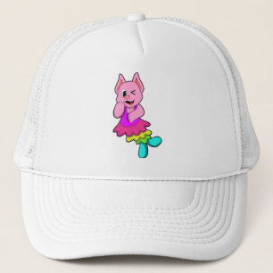 Cat at Dance with Skirt Trucker Hat