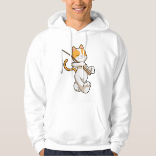 Cat at Fishing with Fishing rod Hoodie