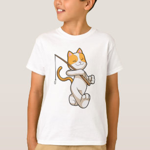 Cat at Fishing with Fishing rod T-Shirt