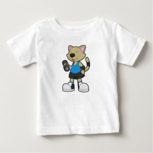 Cat at Fitness with Dumbbell Baby T-Shirt