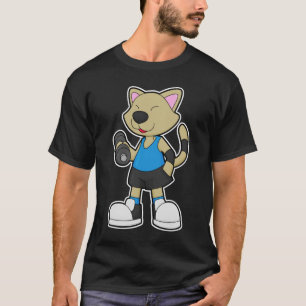 Cat at Fitness with Dumbbell T-Shirt