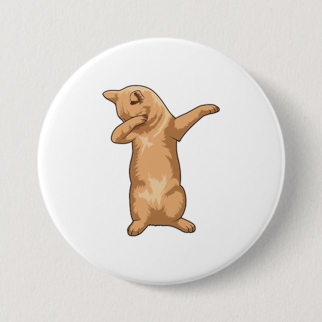Cat at Hip Hop Dance Dab 7.5 Cm Round Badge (Front)