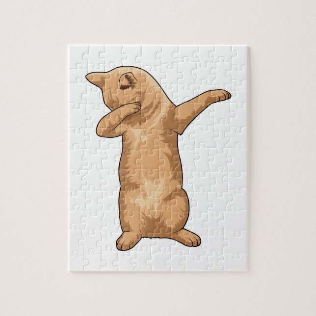 Cat at Hip Hop Dance Dab Jigsaw Puzzle (Vertical)