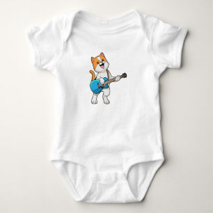 Cat at Music with Guitar Baby Bodysuit