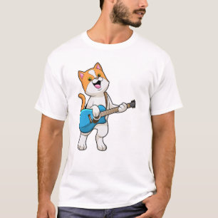 Cat at Music with Guitar T-Shirt