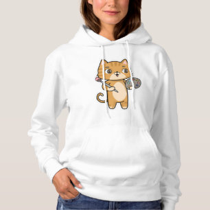 Cat at Painting with Colour & Brush Hoodie