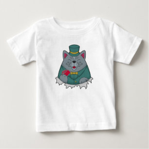 Cat at Poker with Poker cards Baby T-Shirt