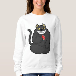 Cat at Poker with Poker cards Sweatshirt