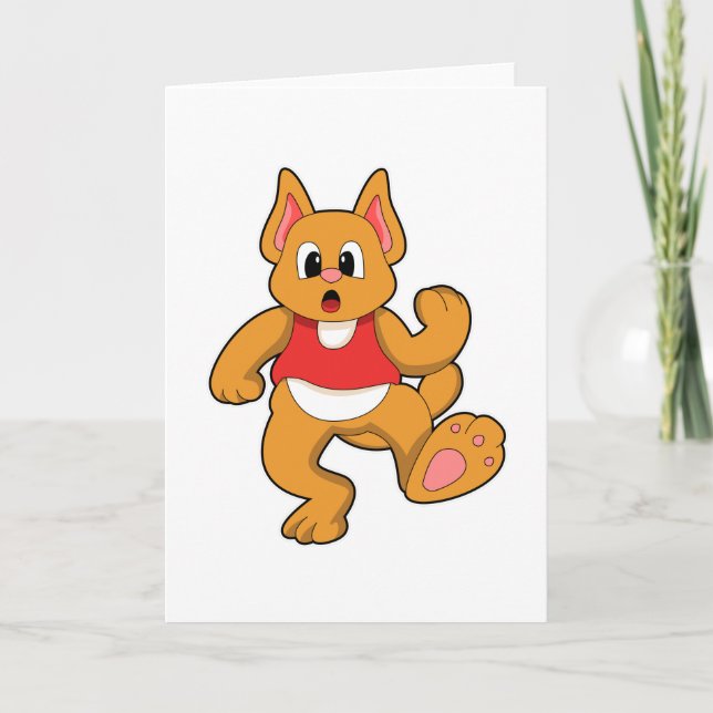 Cat at Running Card (Front)